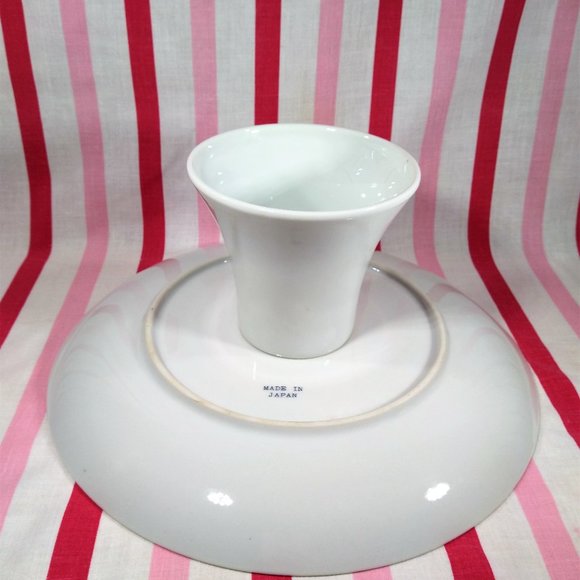 Beautiful Mid Century Holly Berry Ceramic Cake Plate Stand Holiday Server Japan - Picture 9 of 12